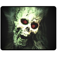 Screaming Skull Human Halloween Fleece Blanket (medium)  by Wegoenart