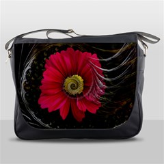 Fantasy Flower Fractal Blossom Messenger Bag by Wegoenart
