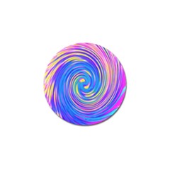 Cool Abstract Pink Blue And Yellow Twirl Liquid Art Golf Ball Marker by myrubiogarden