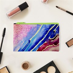 Painting Abstract Blue Pink Spots Cosmetic Bag (xs) by Pakrebo