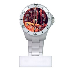 Forest Autumn Trees Trail Road Plastic Nurses Watch by Pakrebo