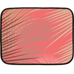 Palms Shadow On Living Coral Fleece Blanket (Mini) 35 x27  Blanket