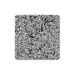 Flames Fire Pattern Digital Art Square Magnet by Pakrebo