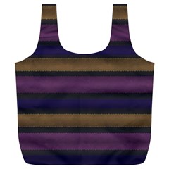Stripes Pink Yellow Purple Grey Full Print Recycle Bag (xl) by BrightVibesDesign