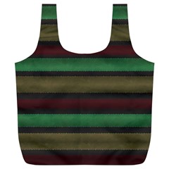 Stripes Green Red Yellow Grey Full Print Recycle Bag (xl) by BrightVibesDesign