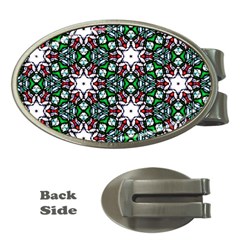 Stained Glass Pattern Church Window Money Clips (oval)  by Pakrebo