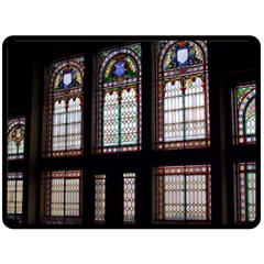 Stained Glass Window Krotoszyn Fleece Blanket (large)  by Pakrebo