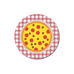 Pizza Table Pepperoni Sausage Magnet 3  (round) by Pakrebo