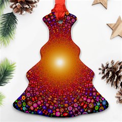 Color Background Structure Lines Polka Dots Christmas Tree Ornament (two Sides) by Mariart