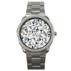 Geometric Triangle Modern Mosaic Sport Metal Watch by Pakrebo