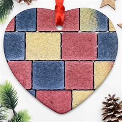 Model Mosaic Wallpaper Texture Heart Ornament (two Sides) by Pakrebo