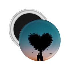 Tree Heart At Sunset 2 25  Magnets by WensdaiAmbrose