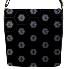 Geometric Pattern - Black Flap Closure Messenger Bag (s) by WensdaiAmbrose