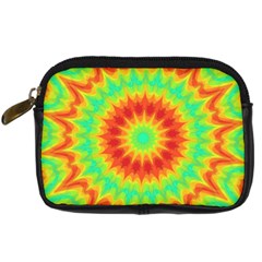 Kaleidoscope Background Red Yellow Digital Camera Leather Case by Mariart