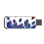 Blue Purple Leaves Portable USB Flash (Two Sides) Front