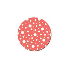 Polka Dot On Living Coral Golf Ball Marker by LoolyElzayat
