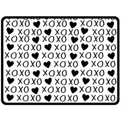 Xo Valentines Day Pattern Fleece Blanket (large)  by Valentinaart