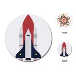 Planet Planets Rocket Shuttle Playing Cards (Round) Front
