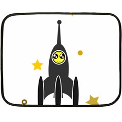 Spacecraft Star Emoticon Travel Double Sided Fleece Blanket (mini)  by Wegoenart