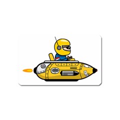 Cartoon Space Racer Galaxy Science Magnet (name Card) by Wegoenart