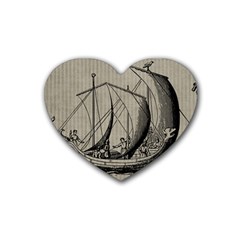 Vintage Ship Heart Coaster (4 Pack)  by snowwhitegirl