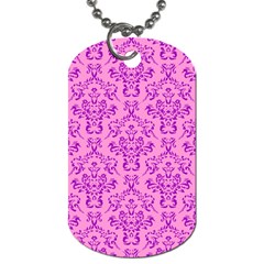 Victorian Paisley Pink Dog Tag (two Sides) by snowwhitegirl