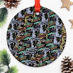 Comic Books Pattern Ornament (round) by snowwhitegirl