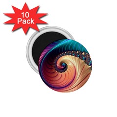 Fractal Multi Colored Fantasia 1 75  Magnets (10 Pack)  by Pakrebo