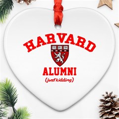 Harvard Alumni Just Kidding Heart Ornament (two Sides) by Sudhe