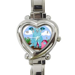 Pig Animal Love Heart Italian Charm Watch by Sudhe