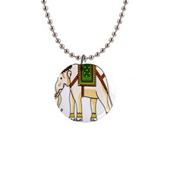 Elephant Indian Animal Design 1  Button Necklace by Sudhe