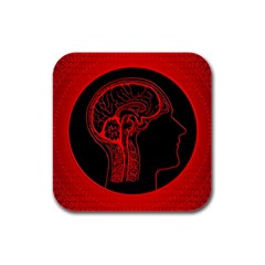 Artificial Intelligence Brain Think Rubber Square Coaster (4 Pack)  by Sudhe
