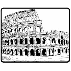 Line Art Architecture Double Sided Fleece Blanket (medium)  by Sudhe