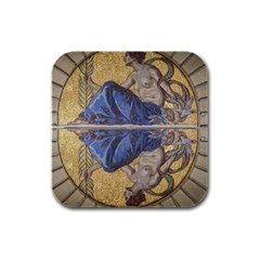Mosaic Painting Glass Decoration Rubber Square Coaster (4 Pack)  by Sudhe