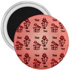 Funny Mushroom Pattern 3  Magnets Front