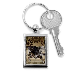 Awesome Steampunk Unicorn With Wings Key Chains (rectangle)  by FantasyWorld7
