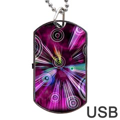 Fractal Circles Abstract Dog Tag Usb Flash (one Side) by Pakrebo