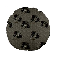 Awesome Steampunk Horse With Wings, Wonderful Pattern Standard 15  Premium Round Cushions by FantasyWorld7