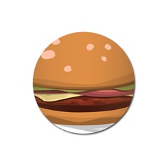 Hamburger Cheeseburger Burger Lunch Magnet 3  (round) by Sudhe