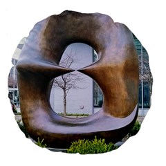 Henry Moore Large 18  Premium Flano Round Cushions by Riverwoman