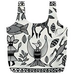 African Senufo Korhogo Tribal Ethnic Art Elements Vector Full Print Recycle Bag (XL) Back