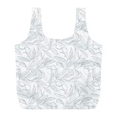 Organic Olive Leaves Pattern Hand Drawn Black And White Full Print Recycle Bag (l) by genx