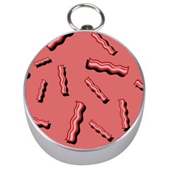Funny Bacon Slices Pattern Infidel Vintage Red Meat Background  Silver Compasses by genx