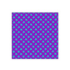 Turquoise Stars Pattern On Purple Satin Bandana Scarf by BrightVibesDesign