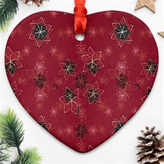 Modern Floral Collage Print Pattern Modern Floral Collage Print Pattern Heart Ornament (two Sides) by dflcprintsclothing