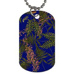 Fern Blue Dog Tag (two Sides) by snowwhitegirl
