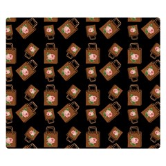 Shopping Bag Pattern Black Double Sided Flano Blanket (small)  by snowwhitegirl