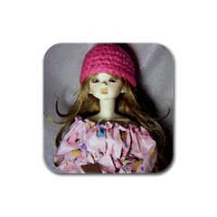 Cute In Pink Rubber Square Coaster (4 Pack)  by snowwhitegirl