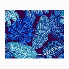 Tropical Blue Leaves Small Glasses Cloth by snowwhitegirl