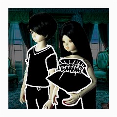 Dolls In Living Room Medium Glasses Cloth by snowwhitegirl